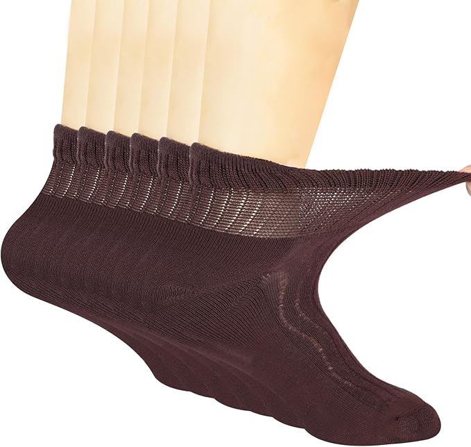 +MD Diabetic Socks for Men Women 6 Pairs,Non-Binding Top Extra Wide Ankle/Crew Socks, for Edema Circulator 9-11 10-13 13-15