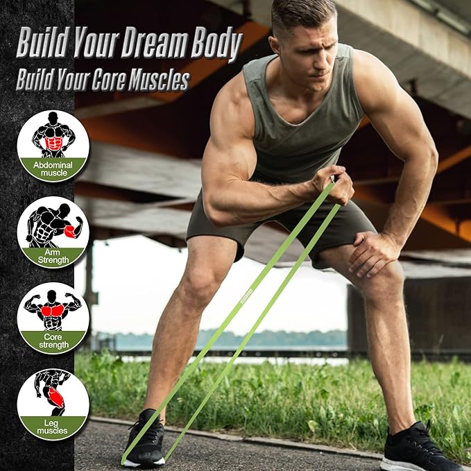 Resistance Band Pull Up Assistance Bands,Set of 5 Resistance Heavy Duty Exercise Stretch Fitness Bands for Stretching Power Lifting Workout Training with Instruction Guide