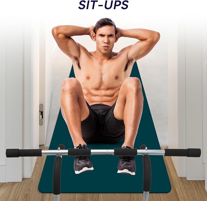 Pull Up Bar for Doorway, Adjustable Width Locking, Thickened Stee, Upper Body Fitness Workout Bar, Multi-Grip Strength for Doorway, Indoor Chin-Up Bar Fitness Trainer for Home Gym Portable