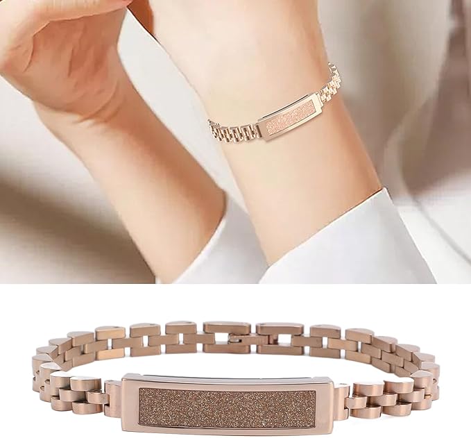 Smart Health Wristband, Zinc Alloy Bluetooth IP68 Health Fitness Tracker Screenless Smart Bracelet Step Counter for Sleep Sports Tracking