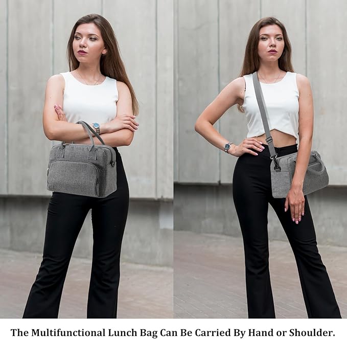 Insulated Lunch Bag for Women Men Large Reusable Lunch Box Adult Leakproof Portable Cooler Tote Bags for Work Picnic