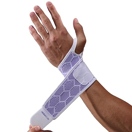 Sport Slim Wrist Wrap - Wrist Brace for Carpal Tunnel Relief, Neoprene-Free Compression Wrist Support for Workout, Adjustable Wrist Guards Fit Right Left Hand(Violet, Pack of 1)