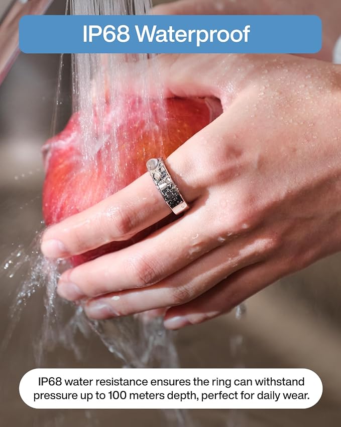 RingConn Gen 2 Air, Ultra-Thin AI Smart Ring, 10-Day Battery Life, Fitness/Sleep/Stress/HR Tracker for Women&Men, No App Fee for Standard Features, iOS & Android Compatible (Size 6, Galaxy Sliver)