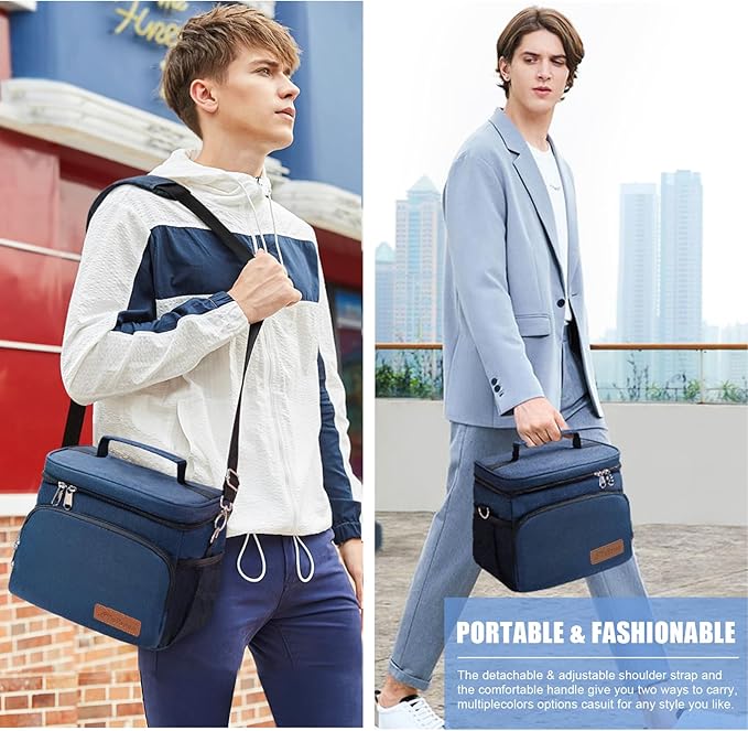 TuErcao Insulated Cooler Bag 6/24 Can Collapsible Leakproof Soft Sided Cooler for Car, Portable Foldable Small Ice Chest for Beach Camping Picnic Travel, 5/15qt Lunch Box for Men Work