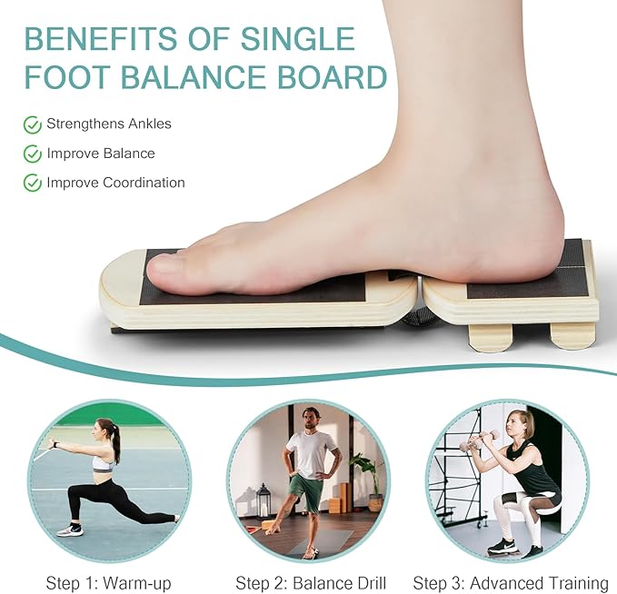 Ankle Foot Strengthener, Sprain Exerciser, Single Leg Balance Board for Stability Training, Posture Corrector, Home Gym Fitness Equipment