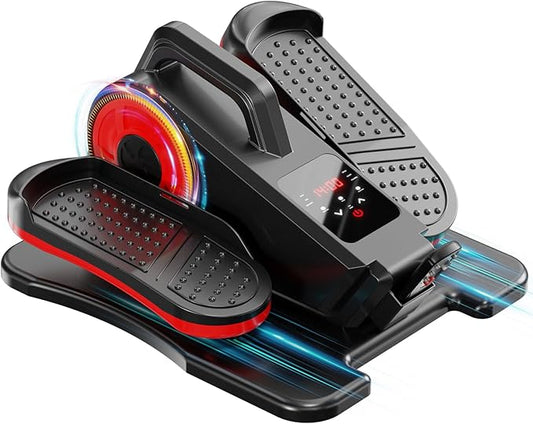 Elliptical Exercise Machine, Electric Ellipse Leg Exerciser as Seen on TV for Seniors with Remote Control & 12 Adjustable Speeds, Quiet & Portable Under Desk Pedal Exerciser for Home Office