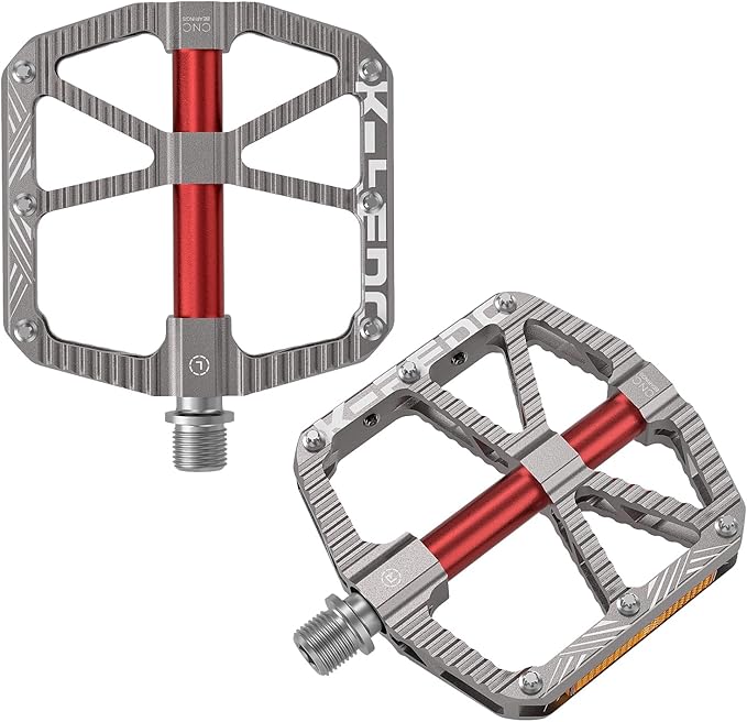MTB Mountain Bike Pedal Platform Flat Bicycle Pedals Aluminum Alloy Non-Slip 9/16" Metal Bike Pedals with 3 Bearings for Road, BMX
