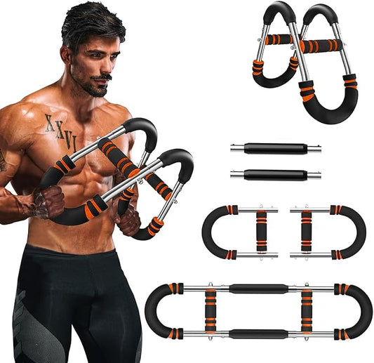 Twister Arm Trainer, Adjustable Chest Workout Equipment for Men & Women, Ergonomic Home Gym Strength Trainer, Muscle Builder & Strength Training with Anti-Slip Handles & Carry Bag for Arms, Chest