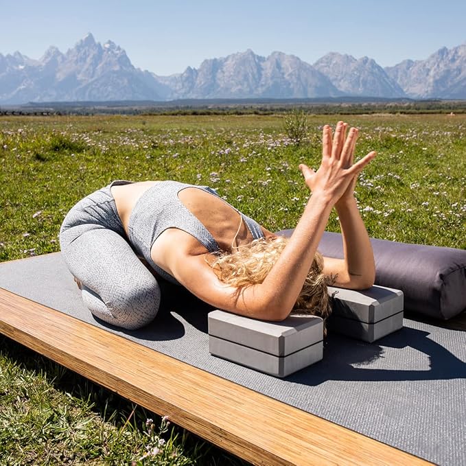 Hugger Mugger 4 in. Foam Yoga Block - Strong and Stable, Beveled Edges for Comfort, Most Favored Block Size, Helps with Alignment and Support in Many Poses