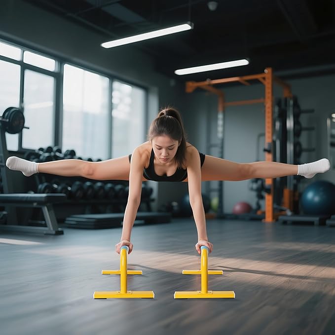 Strength Training Parallettes Push Up Bars, Pushup Handles Calisthenics Equipment for Home Workout, Anti-slip Gymnastics Bars, Handstand & Dip Bar for Outdoor Exercise