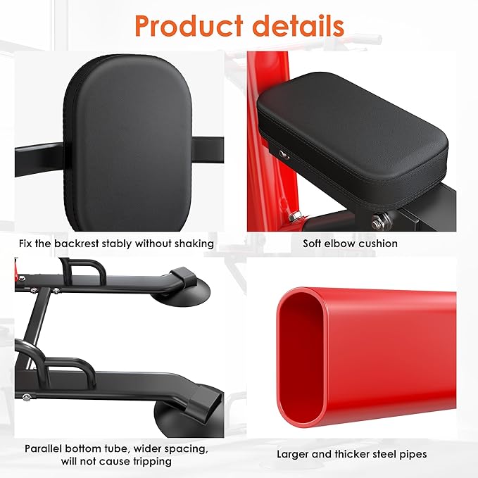 SogesPower Power Tower Pull Up Bar Station, 12-Level Adjustable Multi-Function Pull Up Dip Station for Home Gym, Pull Up Bar Stand Dip Bar Strength Training Fitness Equipment