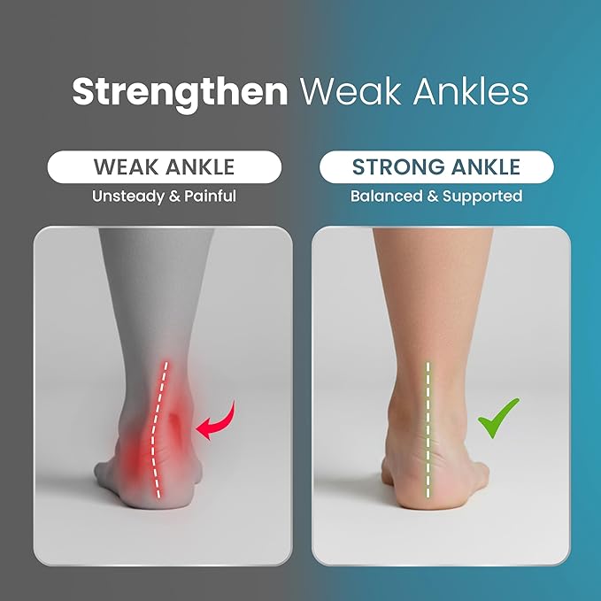 Ankle Strengthener & Single Leg Ankle Balance Board, Foot Strengthener For Pain Relief & Recovery, Prevent Injuries, Safe Non Slip Wooden Balance Board For Physical Therapy & Plantar Fasciitis Relief