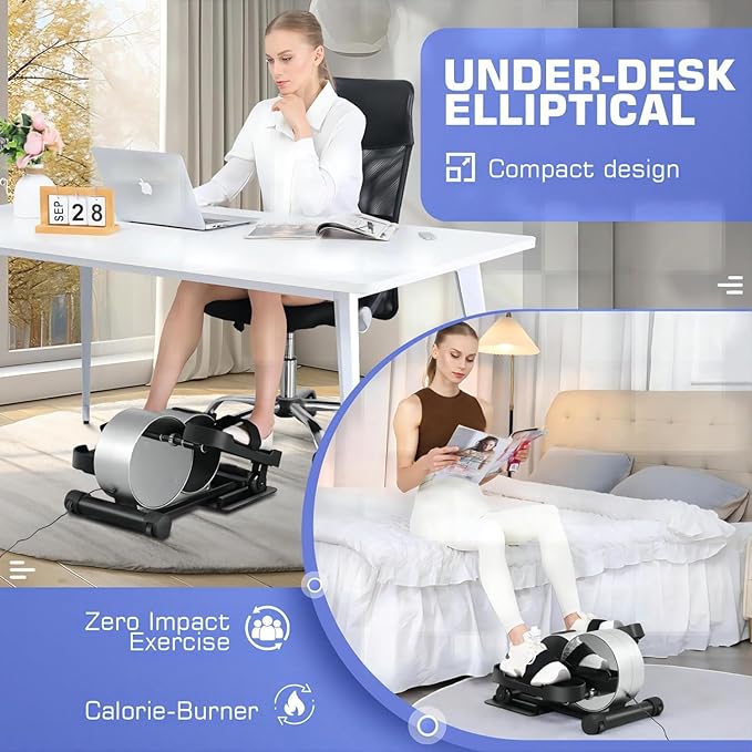 ANCHEER Under Desk Elliptical Machine Transform Your Life - High-End, Portable, Mini Leg Exerciser While Sitting. Perfect for Seniors, No Noise. Ideal Gift for Family As Seen on TV