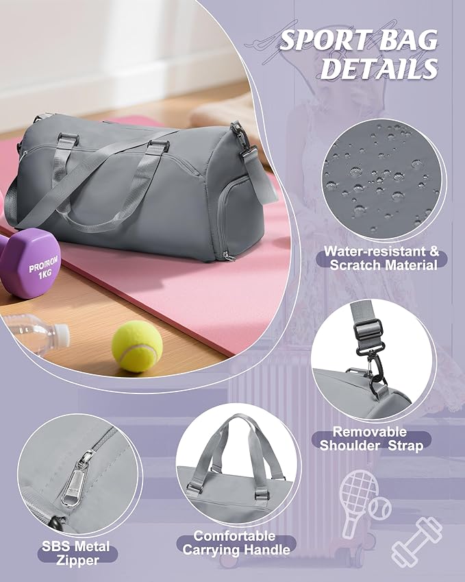 Gym Bag Womens,Travel Duffel Carry on Bag Sport Tote Bag Weekend Overnight Bag