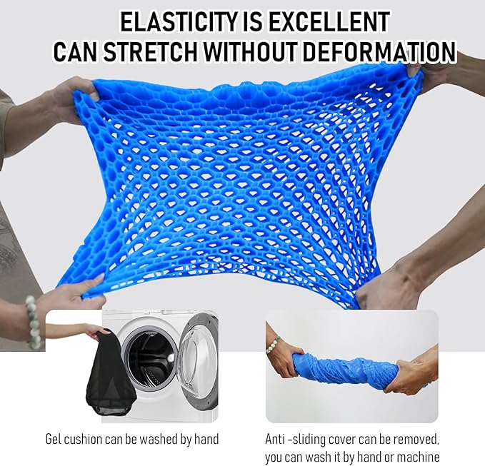 Kayak seat Cushion Waterproof Kayak seat Cushion Kayak Fishing Accessories Waterproof Gel Boat seat Cushion Anti Slip Coccyx Sciatica Relief Double-Layer Gel Cushion Design Thickened