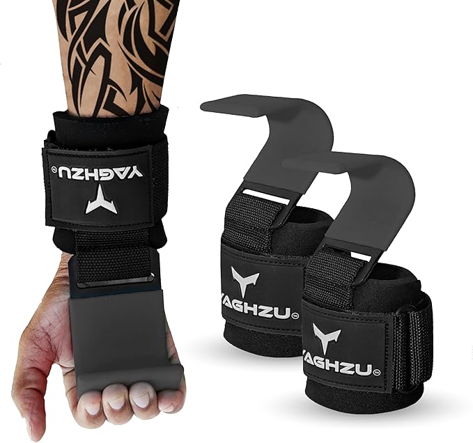 Weight Lifting Hooks, Padded Weight Lifting Straps Wrist Straps for Men and Women, Premium Deadlift Straps for Weightlifting and Powerlifting, Weight Lifting Gloves for Pull Ups