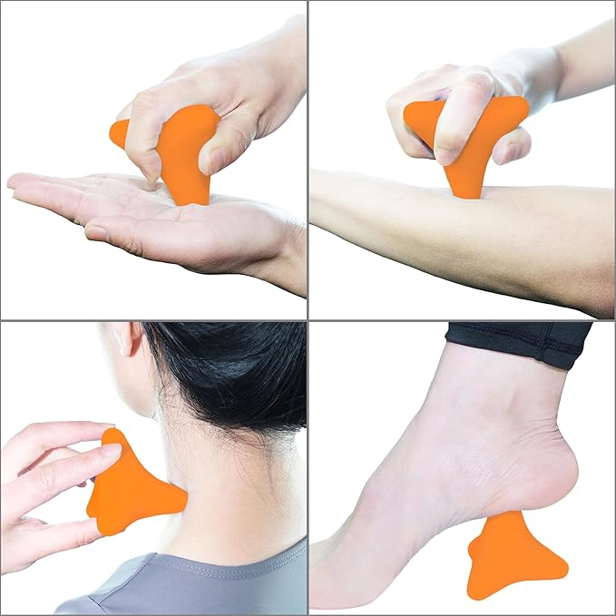 Trigger Point Massage Tool. Massager Ball for Deep Tissue Myofascial Release Physical Therapy Foot Plantar Fasciitis Pain Relief Muscle Knot Psoas Hip Flexor Iliacus Release. 3Γ2.6 in (Orange)