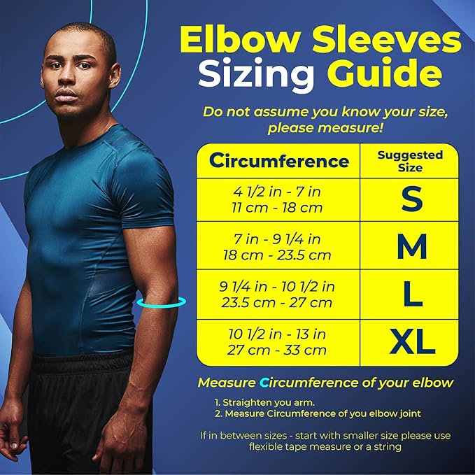 Sparthos Elbow Compression Sleeves (Pair) – Tennis and Golfer's Elbow Support – Elbow Brace for Men and Women – Made from Innovative Breathable Elastic Blend