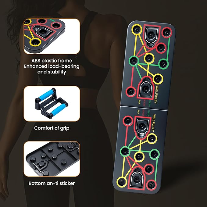 Push Up Board,Portable Dismountable 17 in 1 Push Up Bar at Home Gym,Professional Muscle Training Equipment is Available for Men and Women,The Ideal Gift for Fitness Enthusiasts,Pushup Board Set