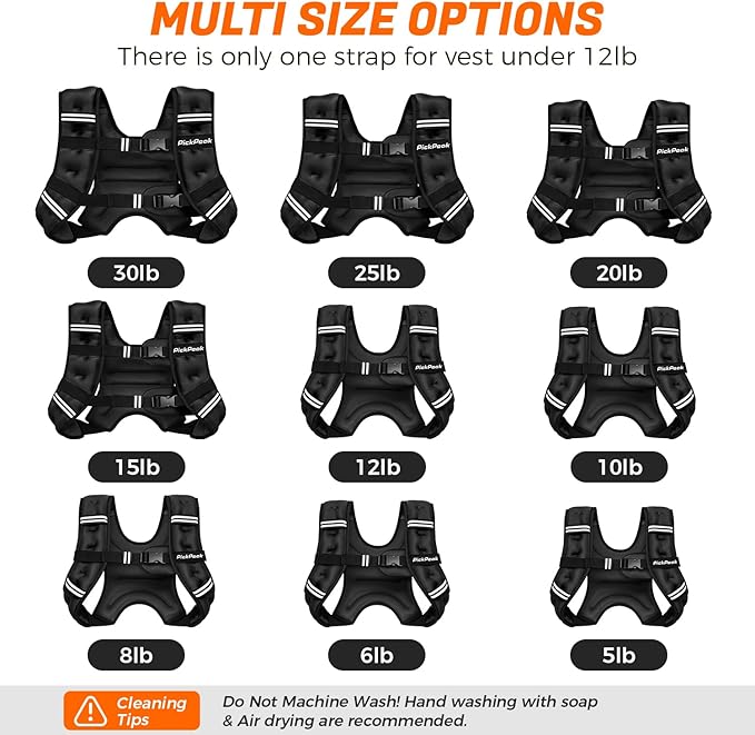 Weighted Vest for Woman Man 5lb/6lb/8lb/12lb/15lb/20lb/25lb/30lb Weighted Vest for Walking, Strength Training Weight Vest with Adjustable Buckle Detachable Phone Pouch for Running Workout
