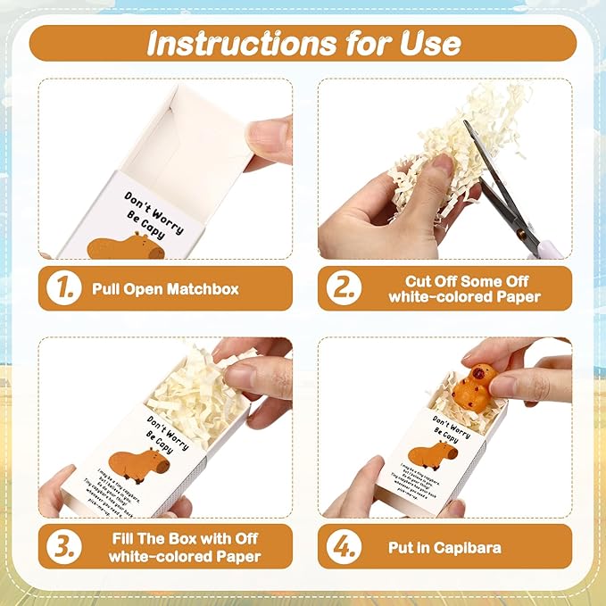 Wettarn 24 Sets Capybara Gifts Positive Stress Balls with Support Gift Boxes Inspirational Party Favors for Employee Coworker Friends Office Stress Relief Toys