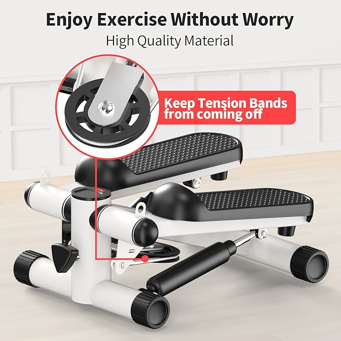 Total Body 2-in-1 Stepper Machine, Total Body Workout, Adjustable Hydraulic, Resistance Bands