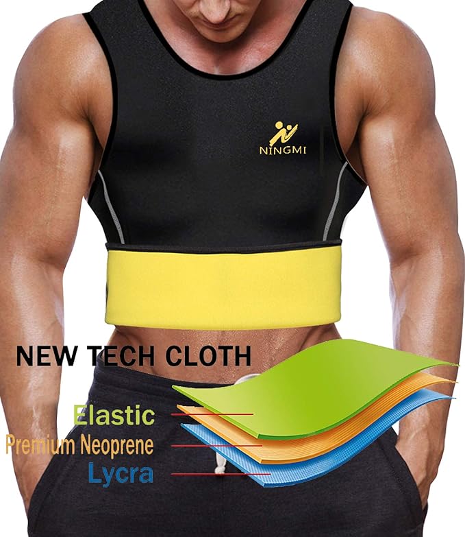 Sweat Vest for Men Neoprene Waist Trainer Tank Weighted Vest Waist Trimmer Sauna Suit Running Vest