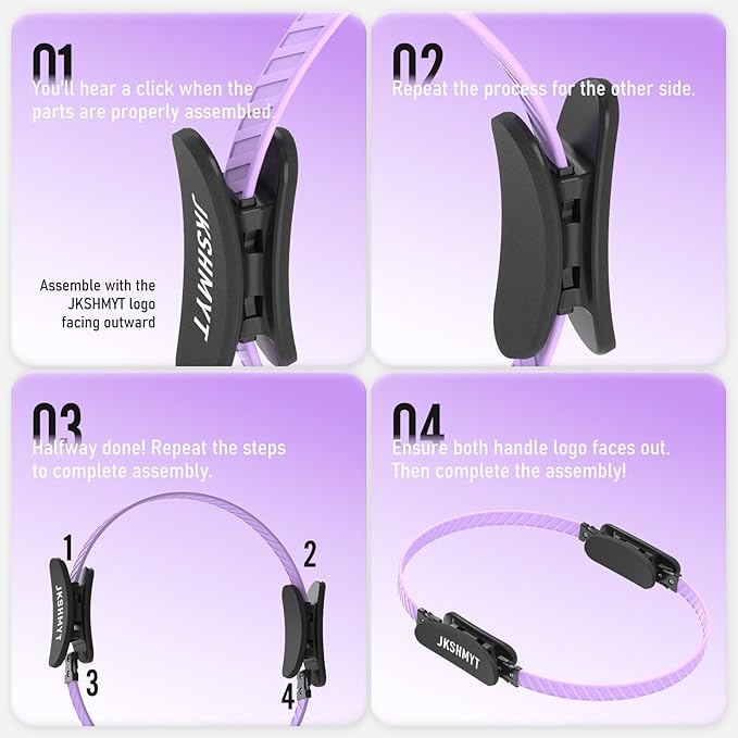 JKSHMYT Silicone Pilates Ring-14.5" Home Pilates kit with Padded Handles, Mini Ball, Resistance Bands, Guide & Bag, Better me Pilates Essentials Circle Set for Workouts Women