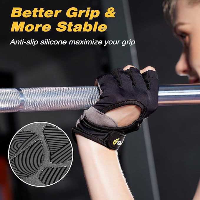 Workout Gloves for Women Men, Lightweight Weight Lifting Glove Breathable Fingerless Gym Gloves, Exercise, Fitness, Training, Cycling