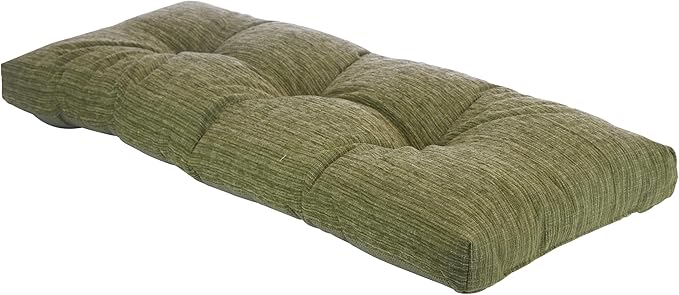 Klear Vu The Gripper Omega Non-Slip Tufted Bench Cushion for Indoor Furniture, Entryway Storage, Bay Window, 35 Inches, Chenille Green