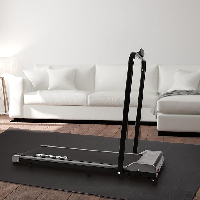 Treadmill Mat, 1/4" Thick Walking Pad with Shock Absorption Noise Reduction, Non-Slip High Density Home Gym Floor Mats for Treadmills, Elliptical, Exercise Bike, 48" x 96" Fitness Equipment Mat