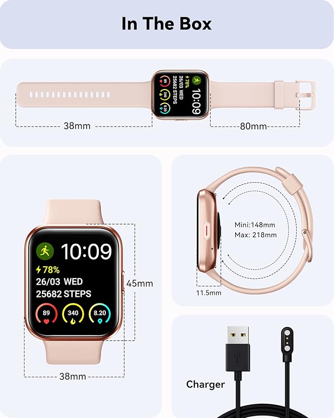 ENOMIR Smart Watches for Women, Fitness Watch for iPhone/Samsung/Android (Answer/Make Call& Alexa Built-in), Activity Trackers with 100 Sports &5ATM, Smartwatches with Heart Rate SpO2 Sleep Monitor