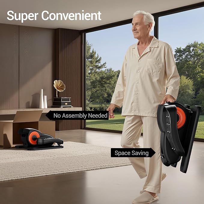 Under Desk Elliptical Machine, Ellipse Leg Exerciser as Seen on TV with Remote, Electric Seated Eclipse Foot Pedal Peddler Sitting for Senior,12 Speeds&Modes Fully Assembled for Home Office