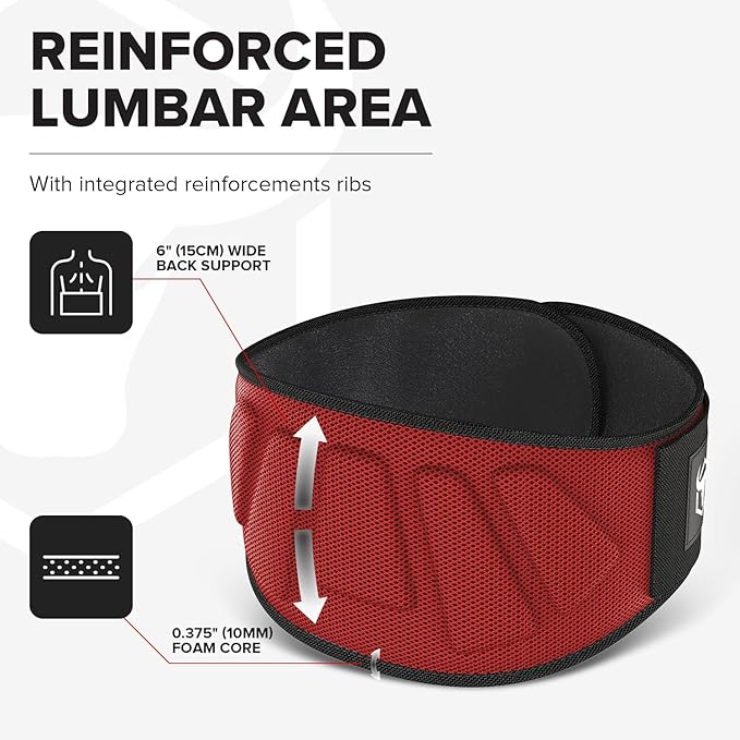 Weightlifting Belt For Men and Women - 6 Inch Auto-Lock Weight Lifting Back Support, Workout Back Support for Lifting, Fitness, Cross Training and Powerlifitng