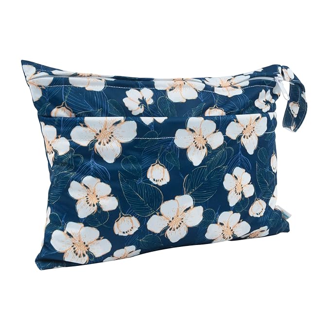 babygoal Wet Dry Bags for Baby Cloth Diapers, Washable Travel Bags, Beach, Pool, Gym Bag for Swimsuits & Wet Clothes with Two Zippered Pockets 3 Pack(S,M,L), 3SML02