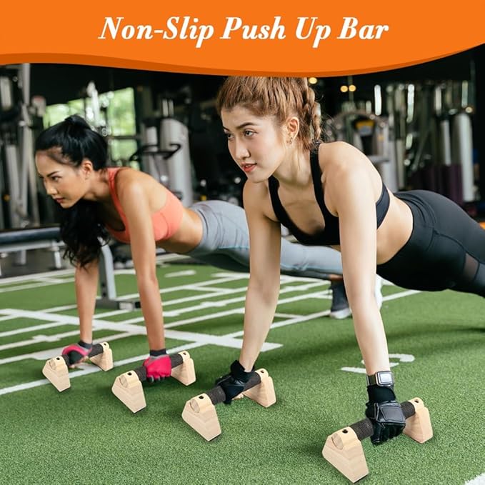 Wooden Parallettes Bars, Calisthenics Equipment for Handstand Training, Mini Handle Pumps, Push Up Bars Fitness, Calisthenics Bar, Handstand Blocks and Pushup Handles for Men