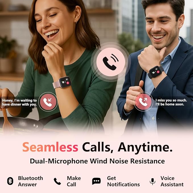 MorePro Health Fitness Tracker with 24/7 Heart Rate/Blood Pressure Monitor, Blood Oxy-gen/Sleep Tracking, 120+ Sports Activity Tracker, Smart Watch (Make/Answer Call) with Step Counter for Women Men