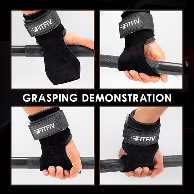 Weight Lifting Wrist Strap, Double Leather Weightlifting Wrist Straps for Gym Strength Training, Neoprene Padded Wrist Wraps - for Men & Women (Pair)