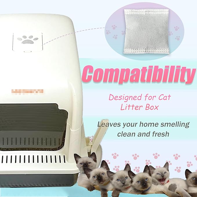 12 Pack Universal Odor Eliminator for Hooded Cat Litter Box, Natural Activated Charcoal Filters Refills, Cat Toilet Odor Control Replacement for Automatic Litter Box