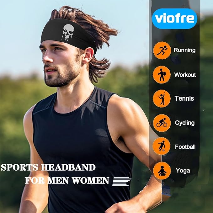 Sports Headbands for Men 3pcs Sweat Bands Headbands Men Workout Headband for Mens Cooling Sweat Head Bands Hairband