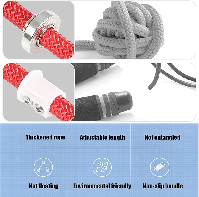23 FT Long Jump Rope for Kids Adults,Double Dutch Jump Rope,Adjustable Skipping Ropes with High-strength Nylon Braided Rope Core,360°Rotation Not Entangled,Long Enough for 4-6 Jumpers.