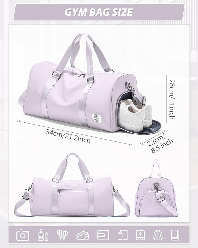 Gym Bag Womens,Travel Duffel Carry on Bag Sport Tote Bag Weekend Overnight Bag