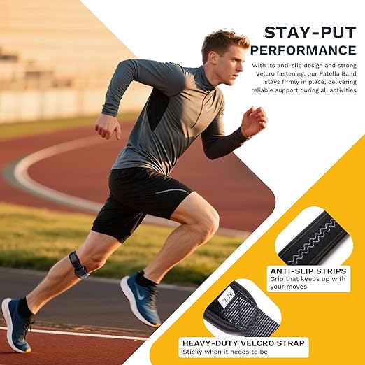 Patellar Tendon Support Strap, Adjustable Knee Support Strap Patella Band for Tendonitis, Sports, Workouts & Daily Knee Pain Relief Men Women, Extended Fit (Larger Knees) XL, 1 Pack