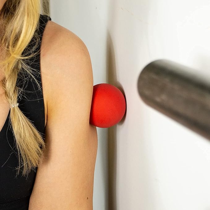 SERIOUS STEEL FITNESS Massage Ball - Deep Tissue Muscle Knot Release Tool - Back, Legs, Shoulders, and More (Red Lacrosse Ball)