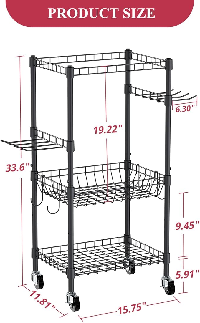 VOPEAK Home Gym Storage Rack with Wheels, Yoga Mat Storage Organizer for Kettlebells, Dumbbells, Resistance Bands, Space Saving Weight Rack for Home Gym, Garage, Easy to Install