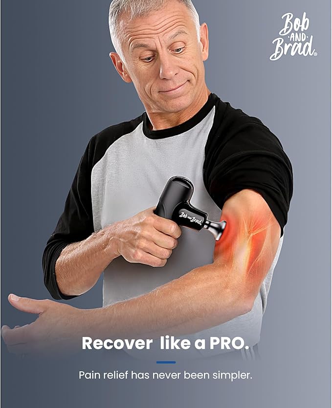 BOB AND BRAD Q2 Max Mini Massage Gun with Metal Head, Pocket-Sized Deep Tissue Massager Gun for Athletes, Professional Portable Percussion Muscle Massager Gun