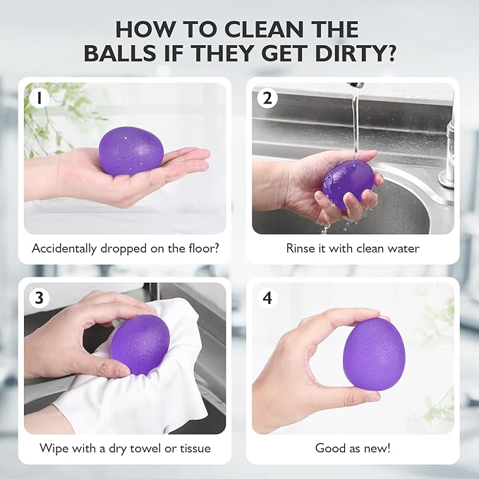 Peradix Hand Grip Strength Trainer, Stress Relief Ball, Wrist Rehab Therapy Hand Grip Equipment Ball Squishy Tools - Set of 3 Finger Resistance Exercise Squeezer