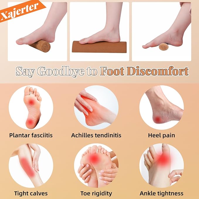 Upgraded Cork Foot Balance Board Trainer with User Guide | Foot Arch Ankle Strengthener | Improve Mobility & Foot Balance Stability & Prevent Foot Ankle Pain-Balance Trainer