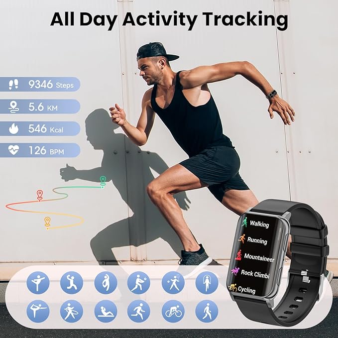 Smart Watch for Men Women (Answer/Make Calls), 1.57" Curved Screen Fitness Tracker, smartwatch with 24/7 Heart Rate/Sleep Monitor, Two Straps Activity Trackers, Compatible with Android & iOS