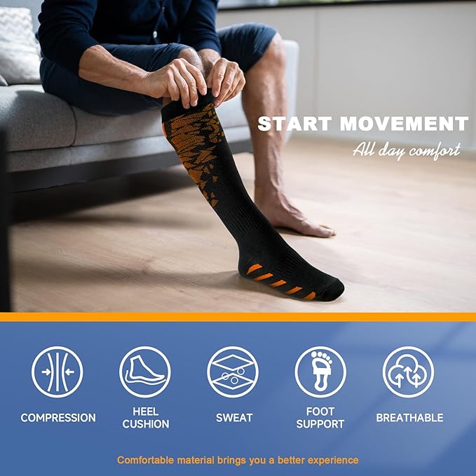 bropite Compression Socks for Women & Men Circulation-Support Knee High Socks 20-30 mmhg-Best for Running,Medical,Nurse,Travel